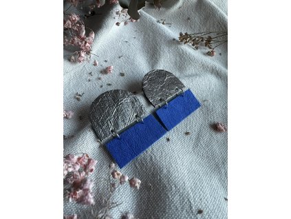 Papírové náušnice // dark silver ~ blue simple