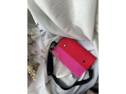 Papírová crossbody // fuchsia ~ red