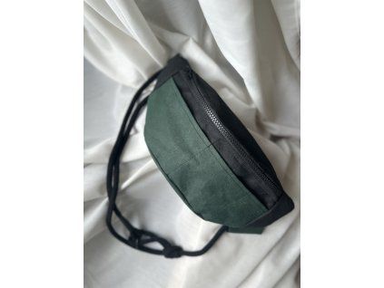 Papírová ledvinka s lanem // dark green + black