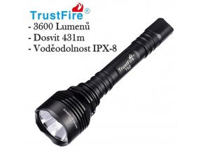 Taktická svítilna TrustFire T62 - 3600 Lumenů