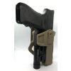 Taktické pistolové pouzdro holster na zbraň s baterkou (Glock 17) - písková, černá