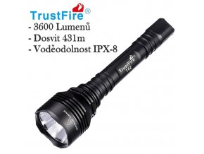 Taktické svietidlo TrustFire T62 - 3600 Lumenov