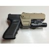 Taktické pistolové pouzdro holster na zbraň s baterkou (Glock 17) - písková, černá (Barva Písková)