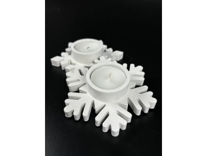 Betonový svícen „Snowflake“ (sada 2 ks)