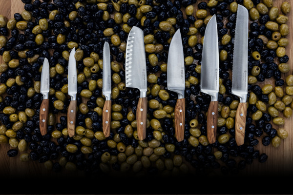 Amici: Stylové kuchyňské nože z olivového dřeva a německé oceli