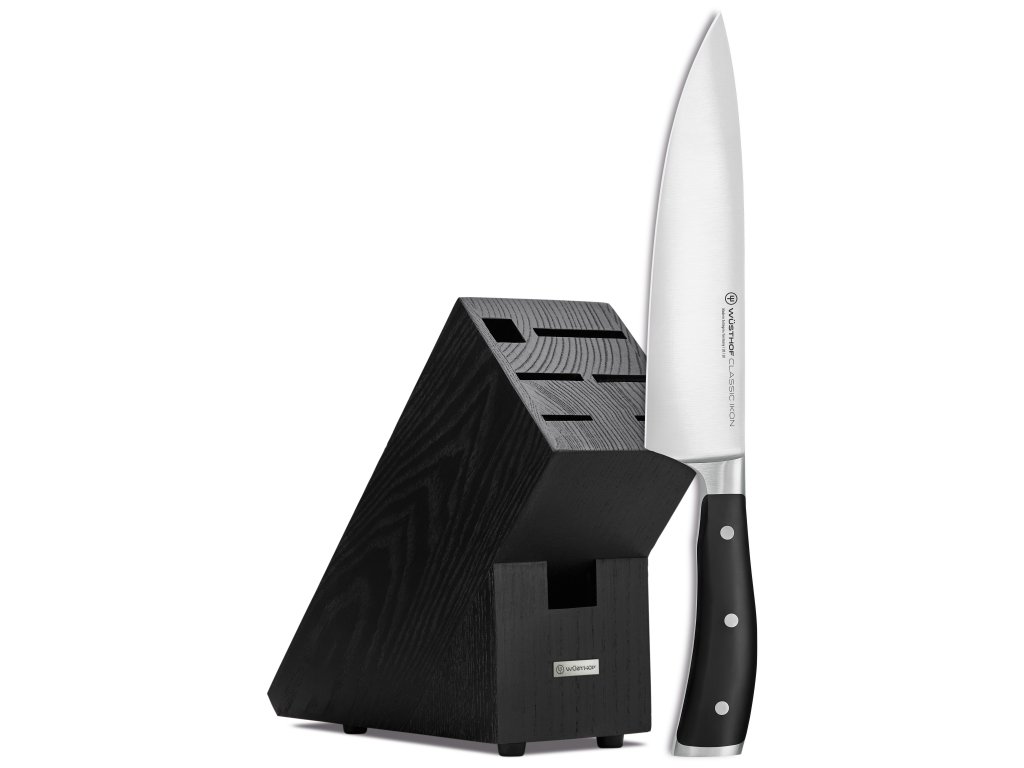 Kuchařský nůž CLASSIC IKON 20 cm s blokem, pro 5 nožů, černá Wüsthof