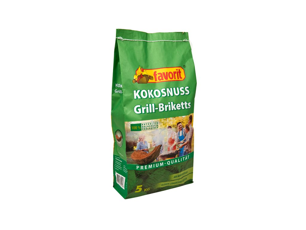 Grilovací brikety kokosové FAVORIT 5 kg FAVORIT