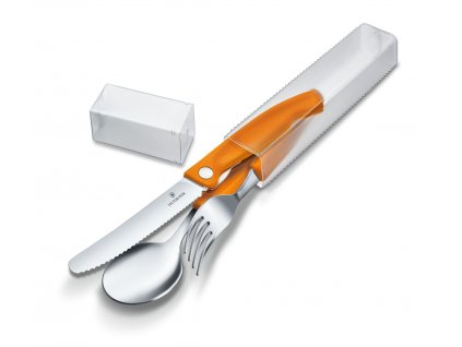 Sada se skládacím nožem Swiss Classic, 3 díly, oranžová  Victorinox