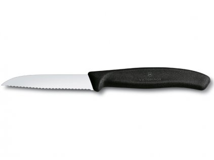 Nůž na zeleninu 8 cm vlnkované ostří černý  Victorinox