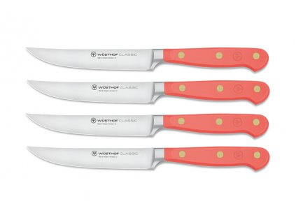 Sada 4 nožů na steaky Classic Colour 12 cm Coral Peach  Wüsthof