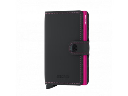 Secrid Miniwallet Matte BlackFuchia Front