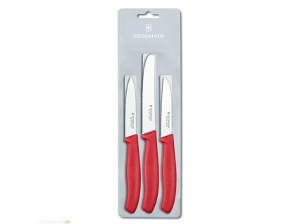 Sada nožů na zeleninu Victorinox 3ks plast červená  VICTORINOX