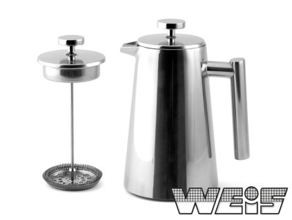Kafetiéra french press termo, nerez, 700 ml  WEIS