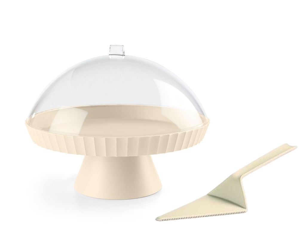 Podnos na tortu s poklopom a lopatkou Agora Brown Sugar BlimPlus