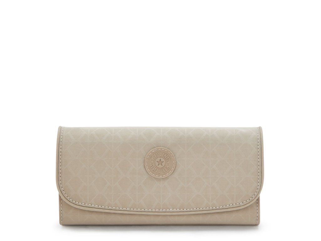 Peňaženka MONEY LAND Signature Beige Embossed Kipling
