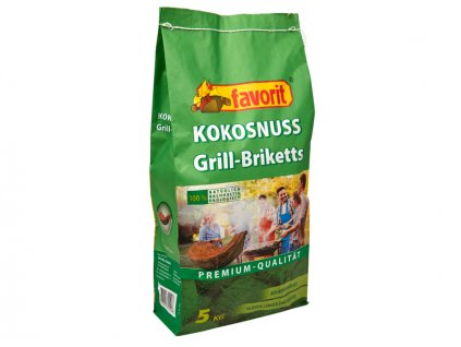 Brikety na grilovanie FAVORIT kokosové 5 kg  FAVORIT