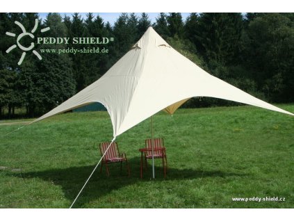 Kempingová plachta pyramída 4 x 4 m krémová  Peddy Shield