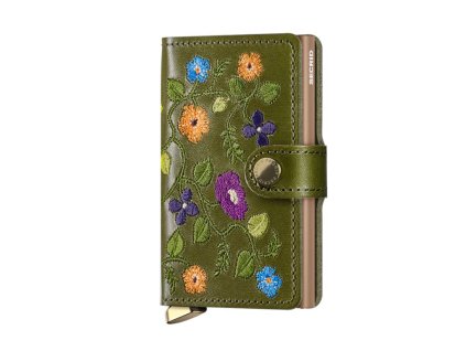 Peňaženka Miniwallet Stitched Floral Olive  Secrid