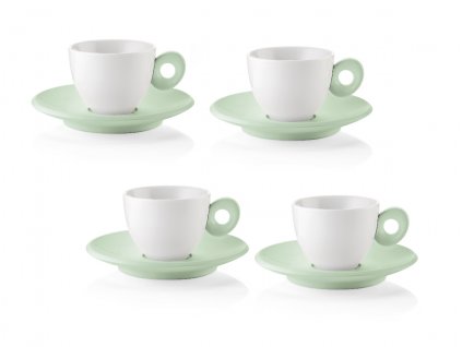 Súprava 4 ks šálok a tanierikov na espresso Mauve Green  Guzzini