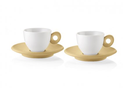 Súprava 2 ks šálok a tanierikov na espresso Bright Mustard Yellow  Guzzini