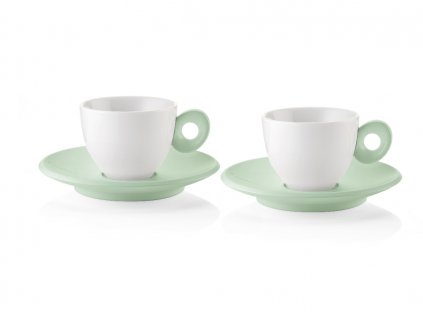 Súprava 2 ks šálok a tanierikov na espresso Mauve Green  Guzzini