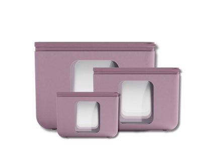 Súprava 3 dóz na potraviny PEEK BOX QUADRO Mauve  Blimplus