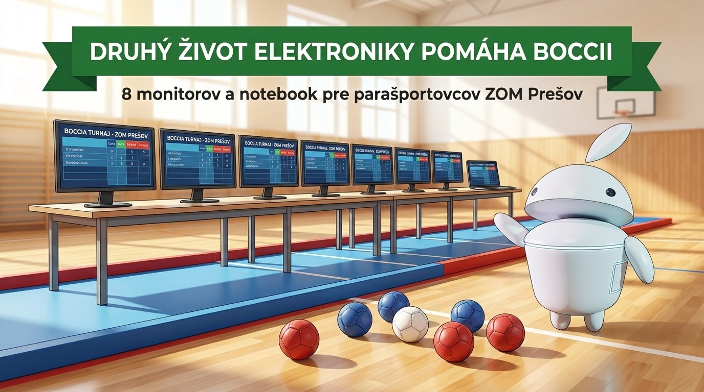 Druhý život elektroniky pomáha boccii — darované monitory so skóre a boccia lopty