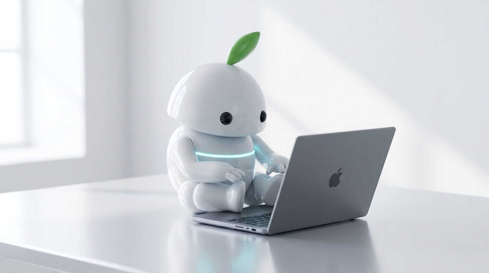 Výkup MacBook Pro iguru.sk – maskot píše na MacBooku, Košice a online SK a CZ