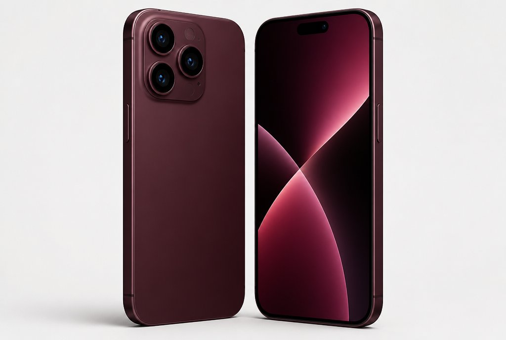 iPhone 18 Pro vo farbe Dark Cherry - koncepčná vizualizácia podľa únikov
