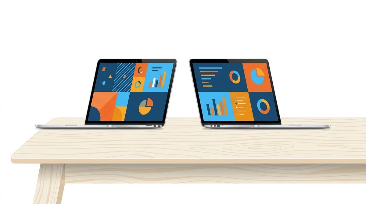 MacBook Air M3 a M4 vedľa seba na stole – porovnanie na školu 2026