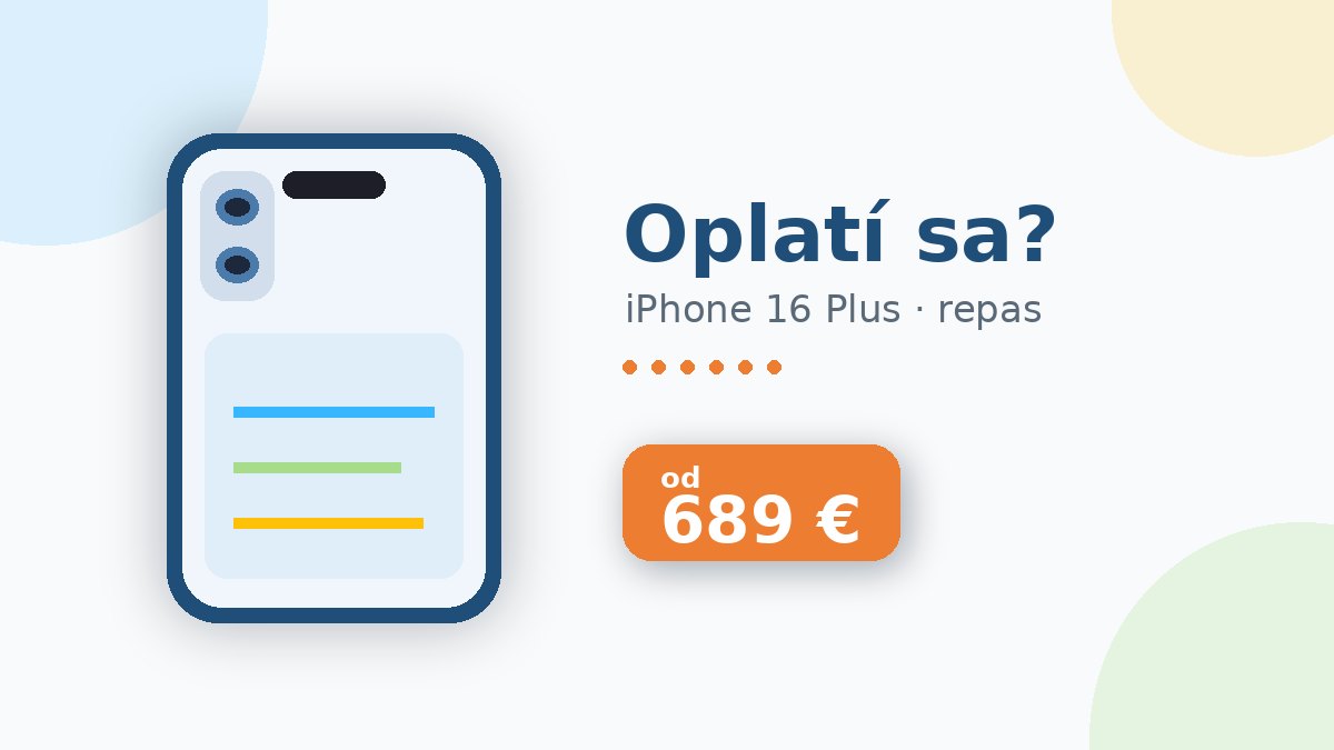 Repasovaný iPhone 16 Plus s veľkým displejom a duálnym fotoaparátom, cena od 689 eur na iguru.sk