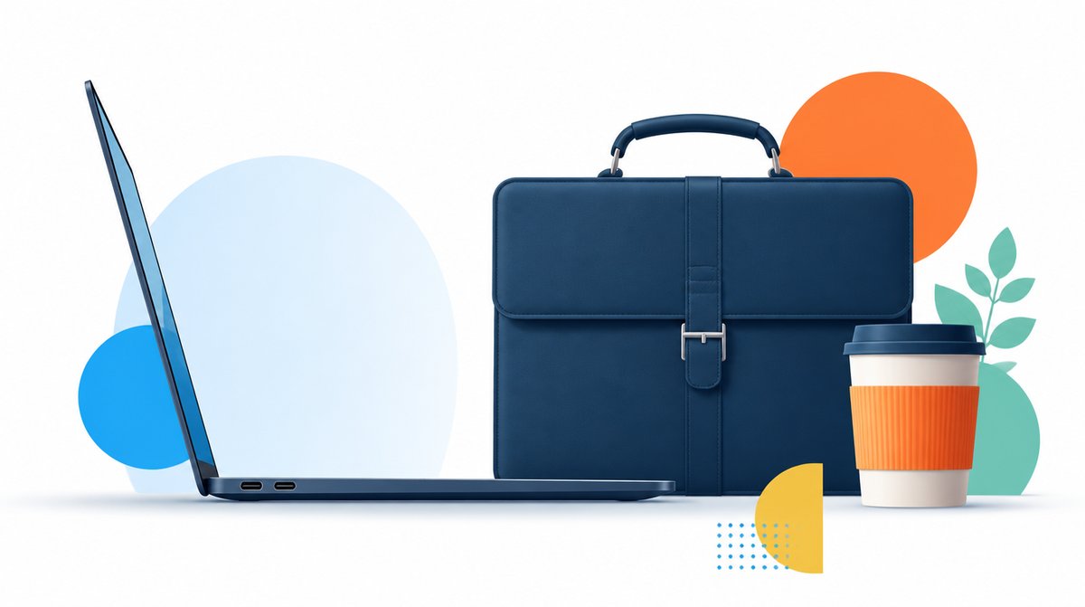 Tenký prémiový ultrabook z druhej ruky vedľa aktovky — ilustrácia k výberu repasovaného biznis notebooku