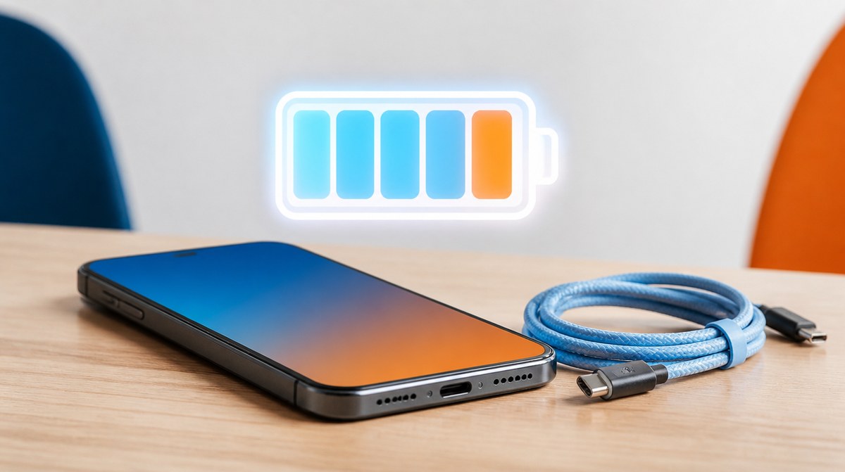 Redmi Note 17 položený na stole vedľa nabíjacieho kábla