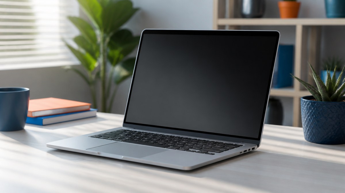 Repasovaný notebook Acer otvorený na pracovnom stole v domácej kancelárii