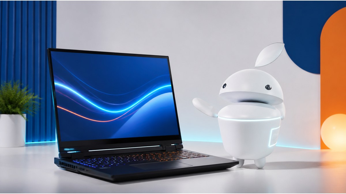 Repasovaný herný notebook MSI s podsvietenou klávesnicou a maskot iguru.sk