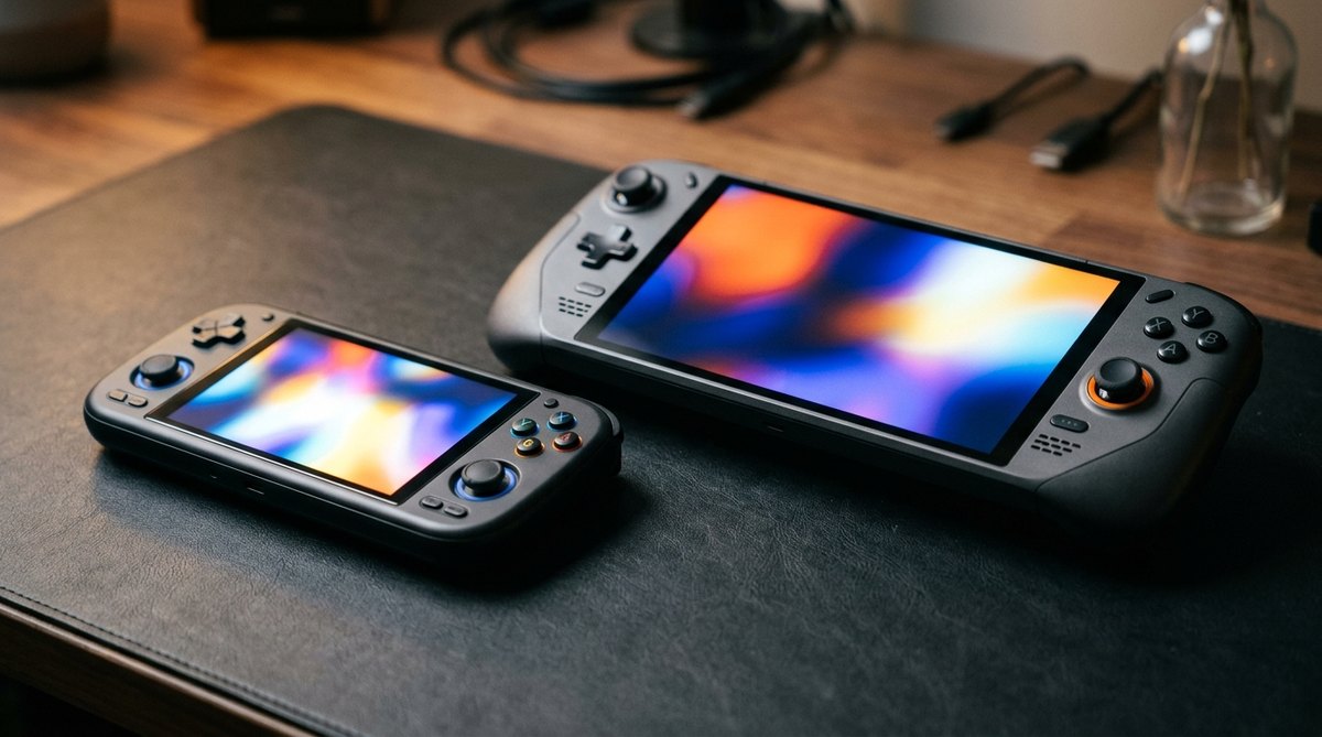Steam Deck OLED a Lenovo Legion Go vedľa seba — porovnanie dvoch handheld herných konzol