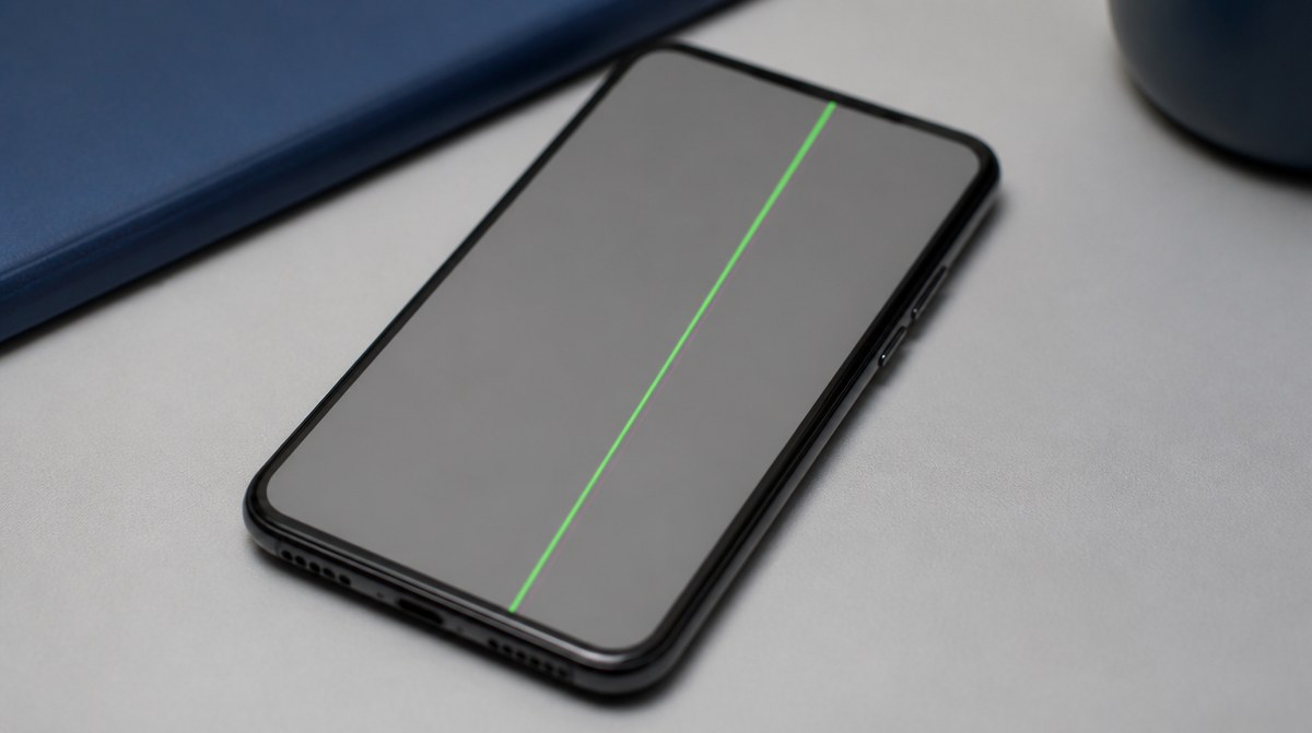 Zvislý zelený pruh na displeji telefónu ako typický príznak poruchy OLED panela
