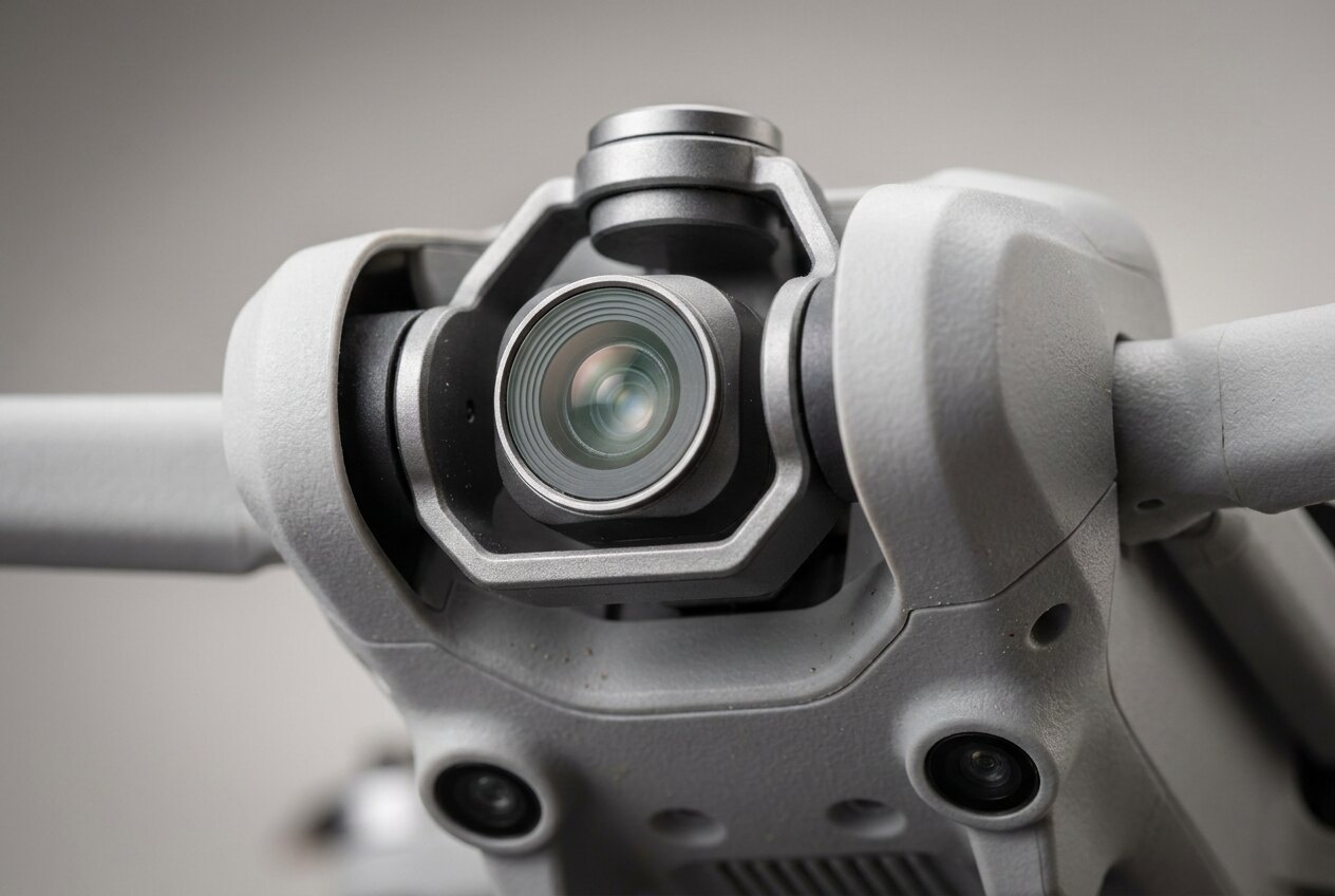 Nový DJI Mini 4 Pro – detail gimbalu s kamerou a senzormi
