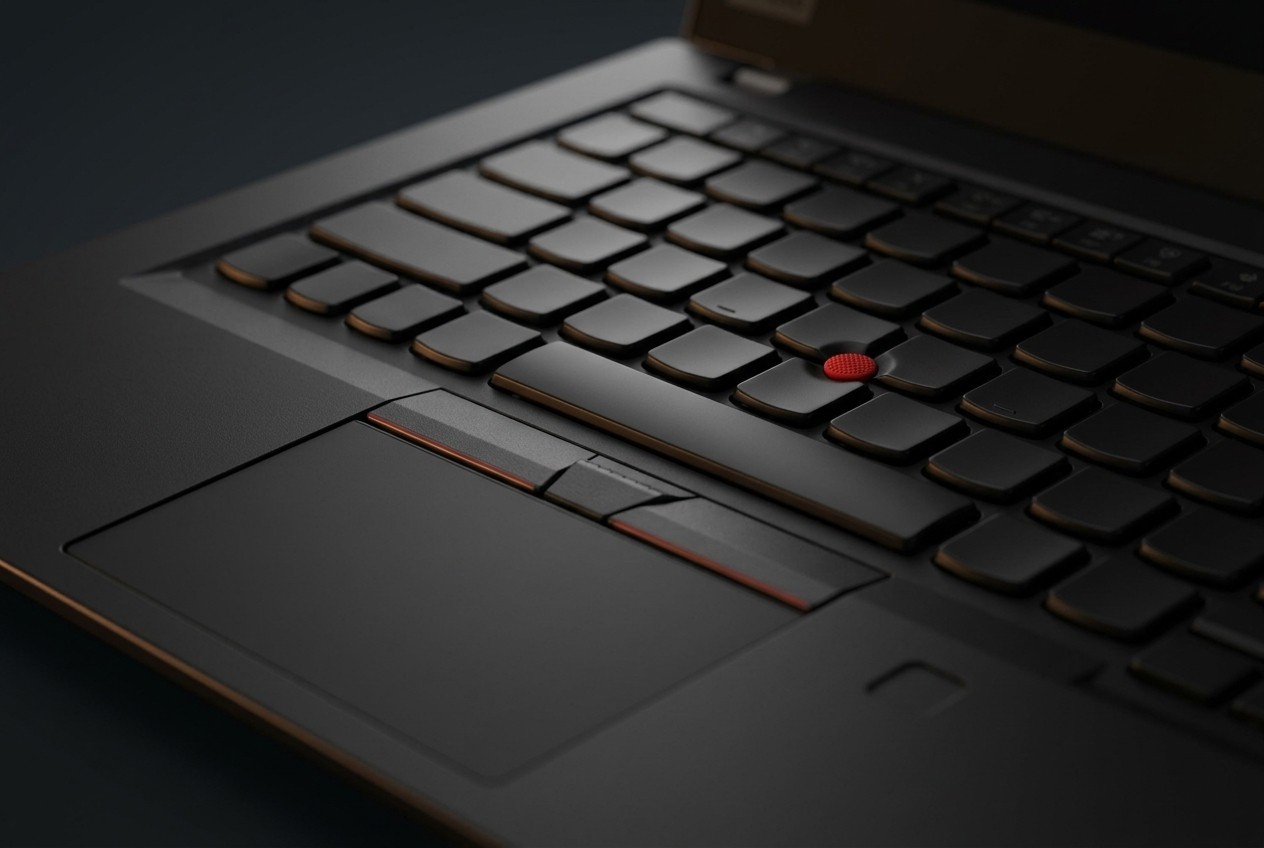 Detail klávesnice s červeným TrackPointom na renovovanom notebooku Lenovo ThinkPad T14 Gen 2