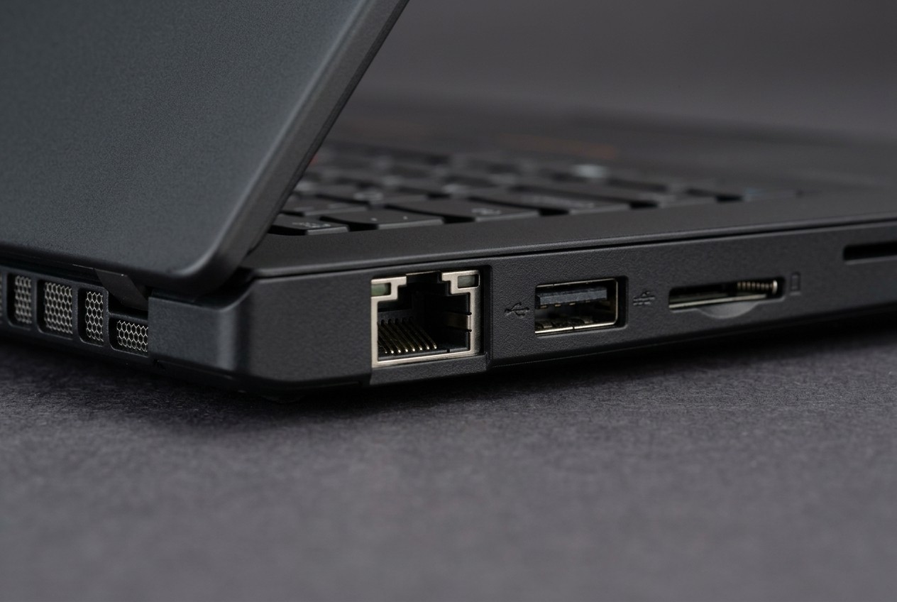 Konektory renovovaného notebooku Lenovo ThinkPad T14 Gen 2 – USB-C, USB-A, HDMI 2.0 a ethernet RJ-45