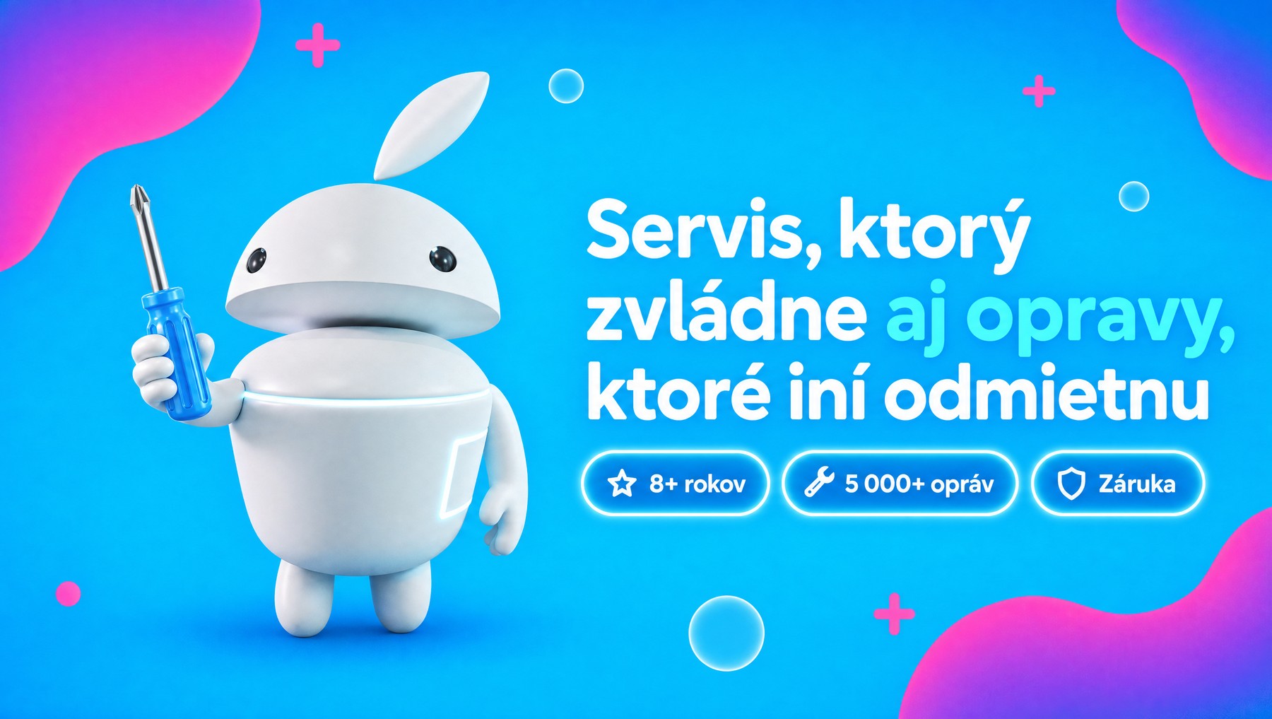 Servis, ktorý zvládne aj opravy, ktoré iní odmietnu – iguru.sk. 8+ rokov skúseností, 5 000+ opráv, záruka. Maskot iguru so skrutkovačom.