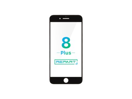 Sklo - s Predným Rámom a OCA Lepidlom - 10 KS | čierna – iPhone 8 Plus