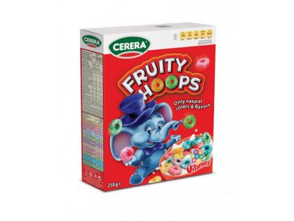 10039 cerera fruity hoops cerealni barevne krouzky 250g