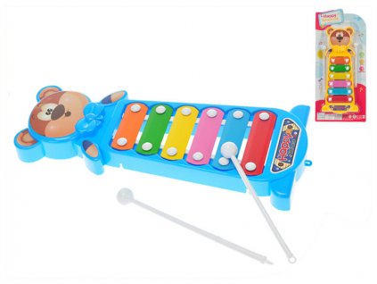 Xylofon medvídek 28cm různé barvy