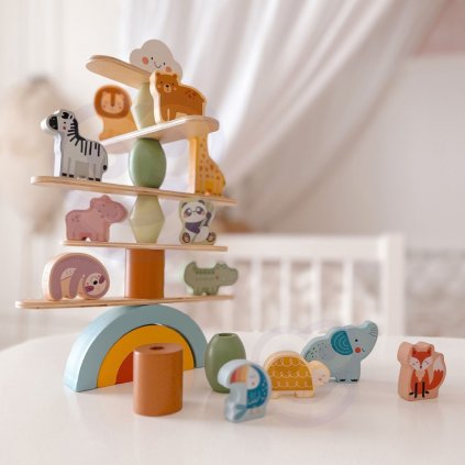 Montessori Vyvažovací věž se zvířátky