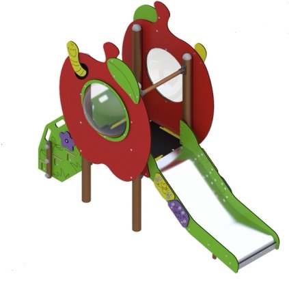 Sestava s nerezovou skluzavkou jablko 2