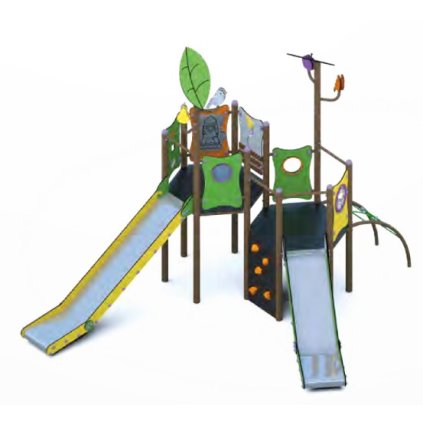 Sestava s nerezovými skluzavkami Garden 51
