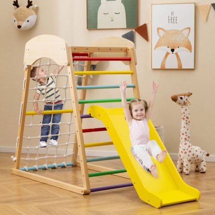 Montessori interiérové hřiště se skluzavkou - vícebarevné 01