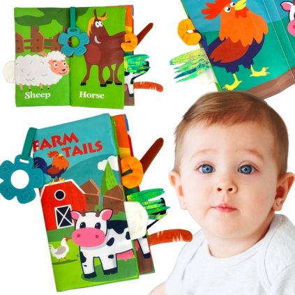 Senzorická textilní knížka - Farma 07