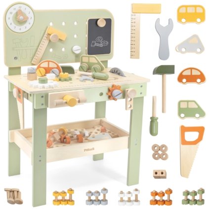 Dětský dřevěný ponk zelený 06